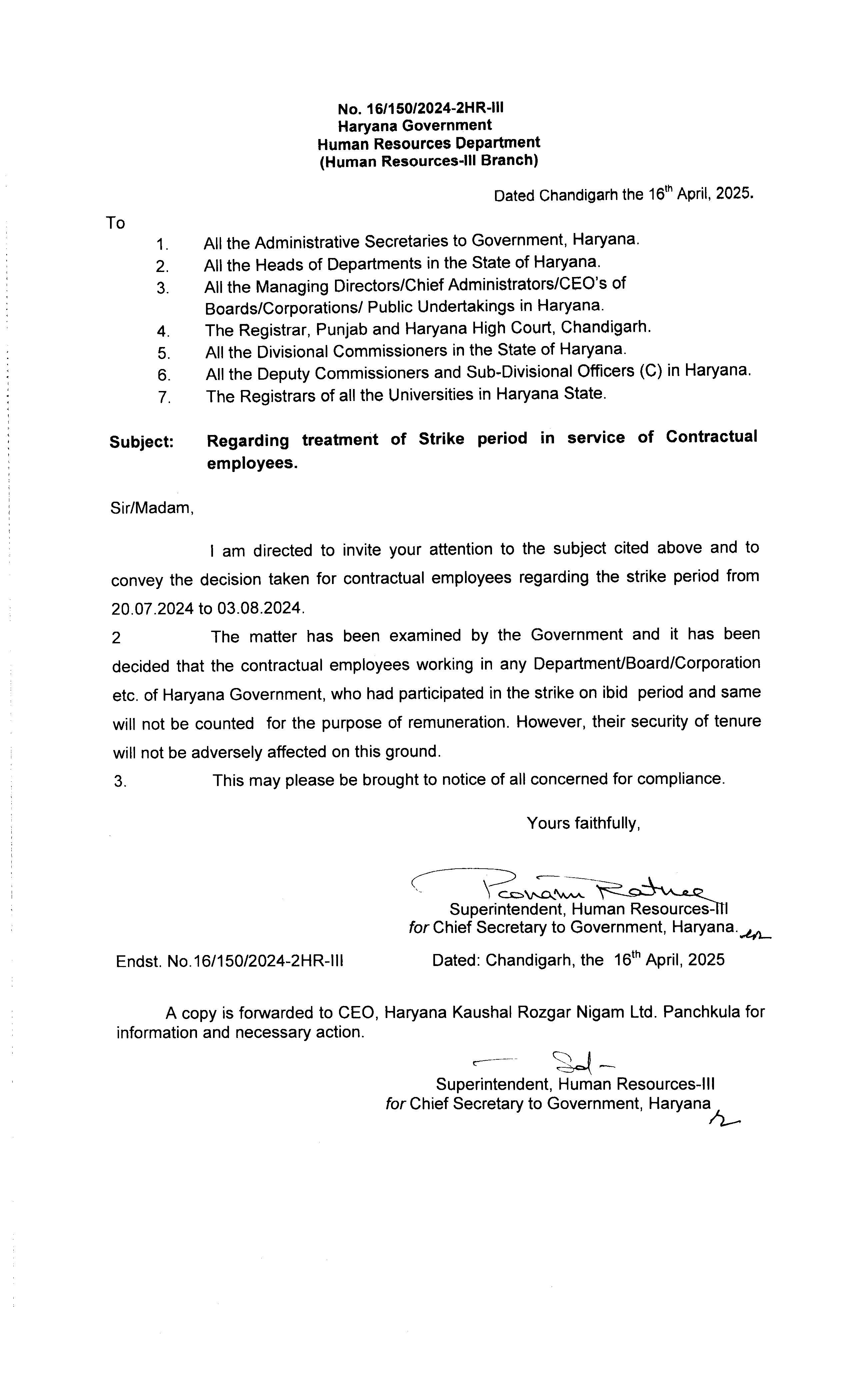 Big relief to striking employees in Haryana, this big decision taken for contract employees