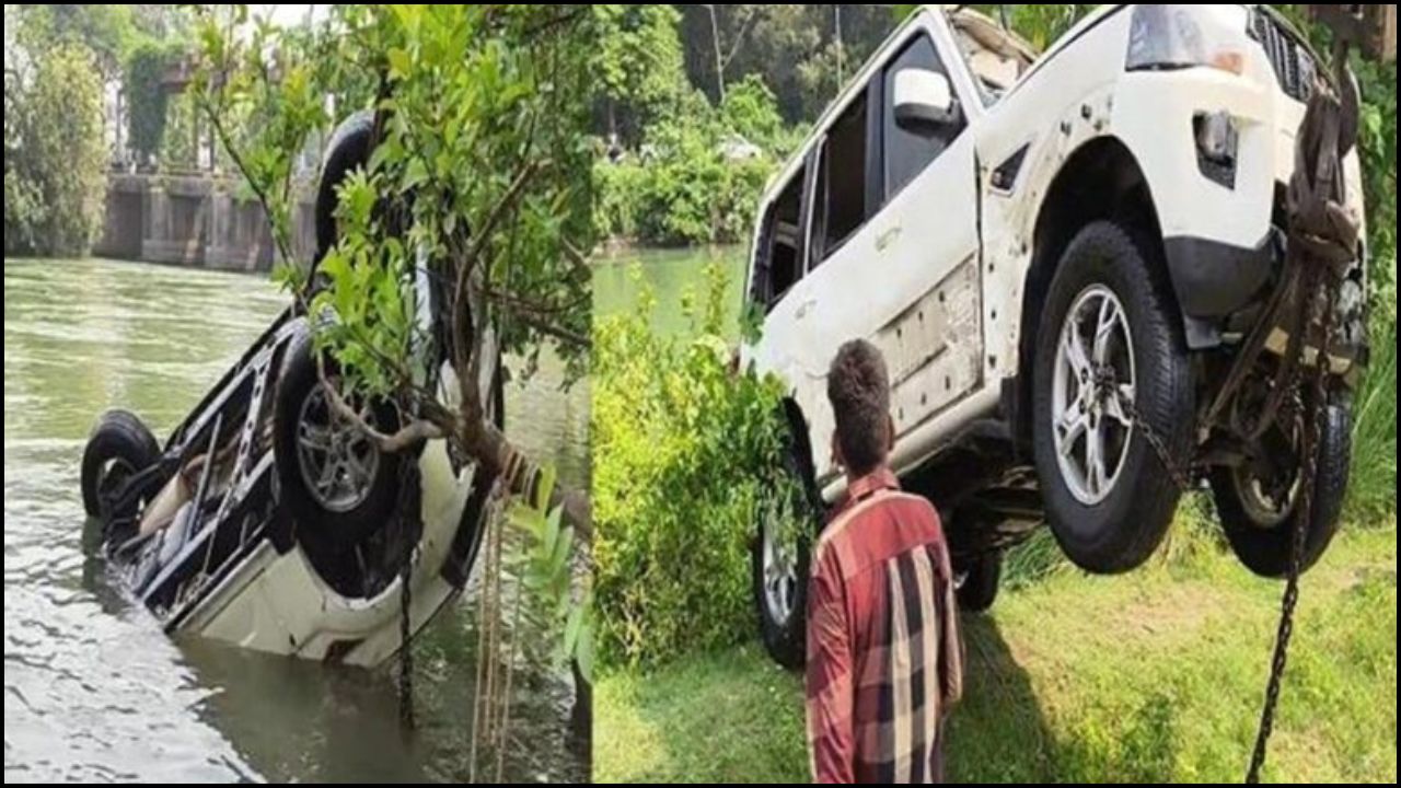 Yamunanagar: गाय के सामने आने से हुआ बड़ा हादसा, चालक ने कुशलता से संभाला वाहन लेकिन नहर में फंसी कार