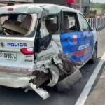 Haryana: DND-KMP एक्सप्रेसवे पर बड़ा हादसा, पुलिस वाहन को स्कॉर्पियो ने मारी जोरदार टक्कर