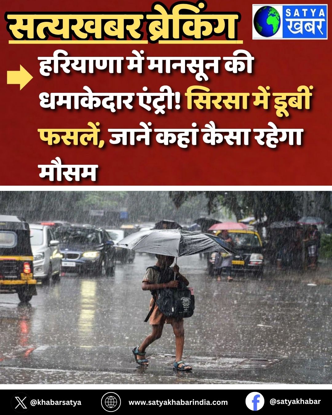 Haryana Weather: हरियाणा में मानसून की धमाकेदार एंट्री! सिरसा में डूबीं फसलें, जानें कहां कैसा रहेगा मौसम