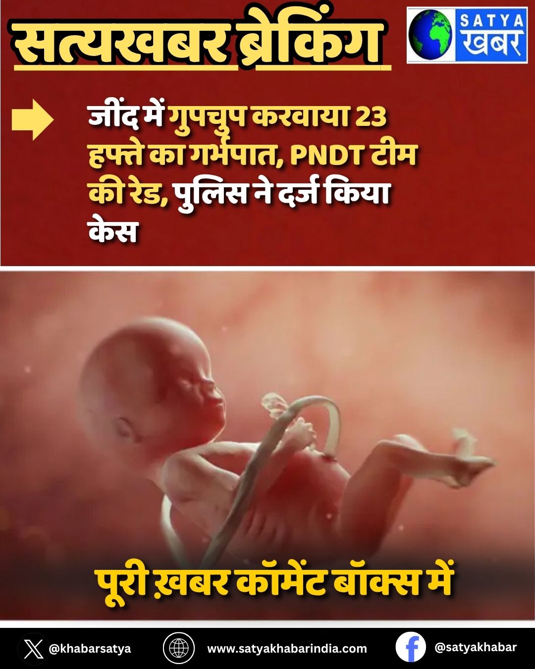 Haryana: जींद में गुपचुप करवाया 23 हफ्ते का गर्भपात, पीएनडीटी टीम की रेड, पुलिस ने दर्ज किया केस