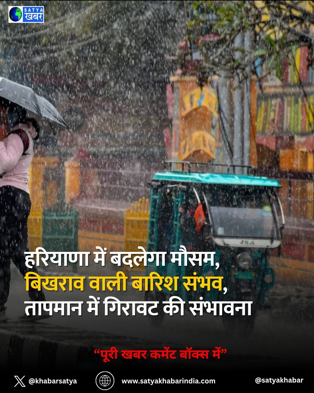Haryana Weather: हरियाणा में बदलेगा मौसम, बिखराव वाली बारिश संभव, तापमान में गिरावट की संभावना