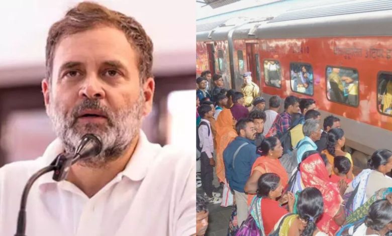 बिहार लौटने वालों की भीड़ में बेहाल लोग, 12,000 स्पेशल ट्रेनों का वादा रहा अधूरा, राहुल गांधी ने साधा निशाना