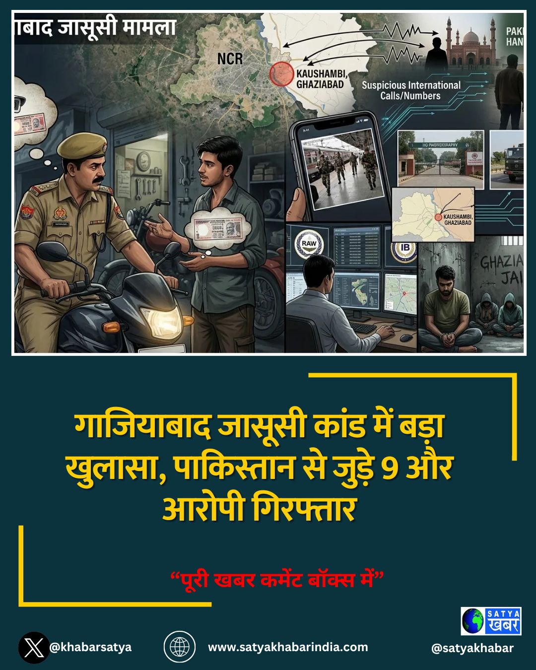 गाजियाबाद जासूसी कांड में बड़ा खुलासा, पाकिस्तान से जुड़े 9 और आरोपी गिरफ्तार