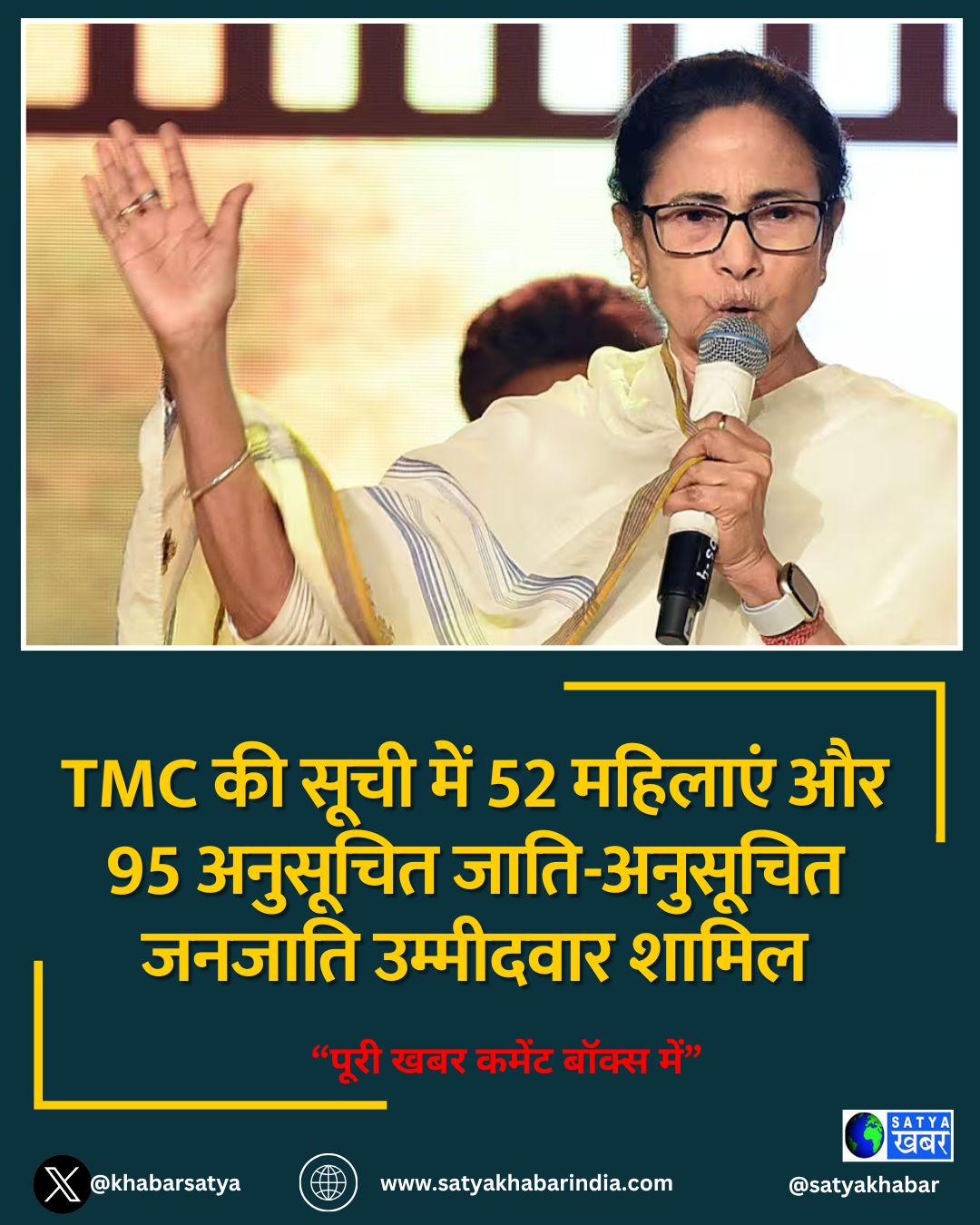 TMC की सूची में 52 महिलाएं और 95 अनुसूचित जाति-अनुसूचित जनजाति उम्मीदवार शामिल