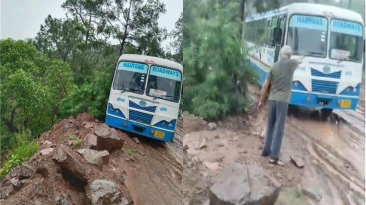 मोरनी रोड पर हादसा टला, मोरनी-पंचकुला रोड पर बस फिसली, चालक की सूझबूझ ने बचाई यात्रियों की जान