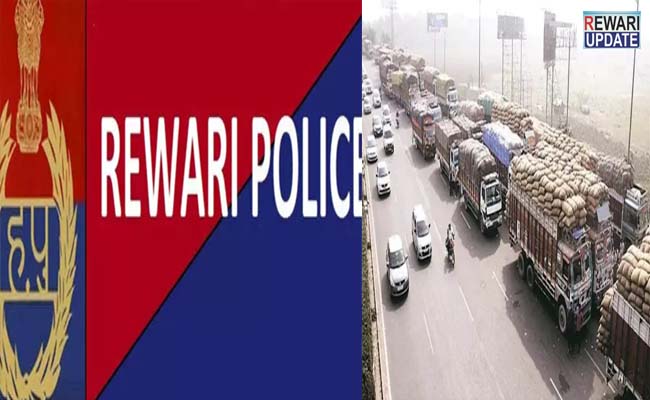रेवाड़ी ट्रैफिक पुलिस ने वाहनों पर लगाए रिफ्लेक्टर, वाहन चालकों को ट्रैफिक नियमों के प्रति किया जागरूक