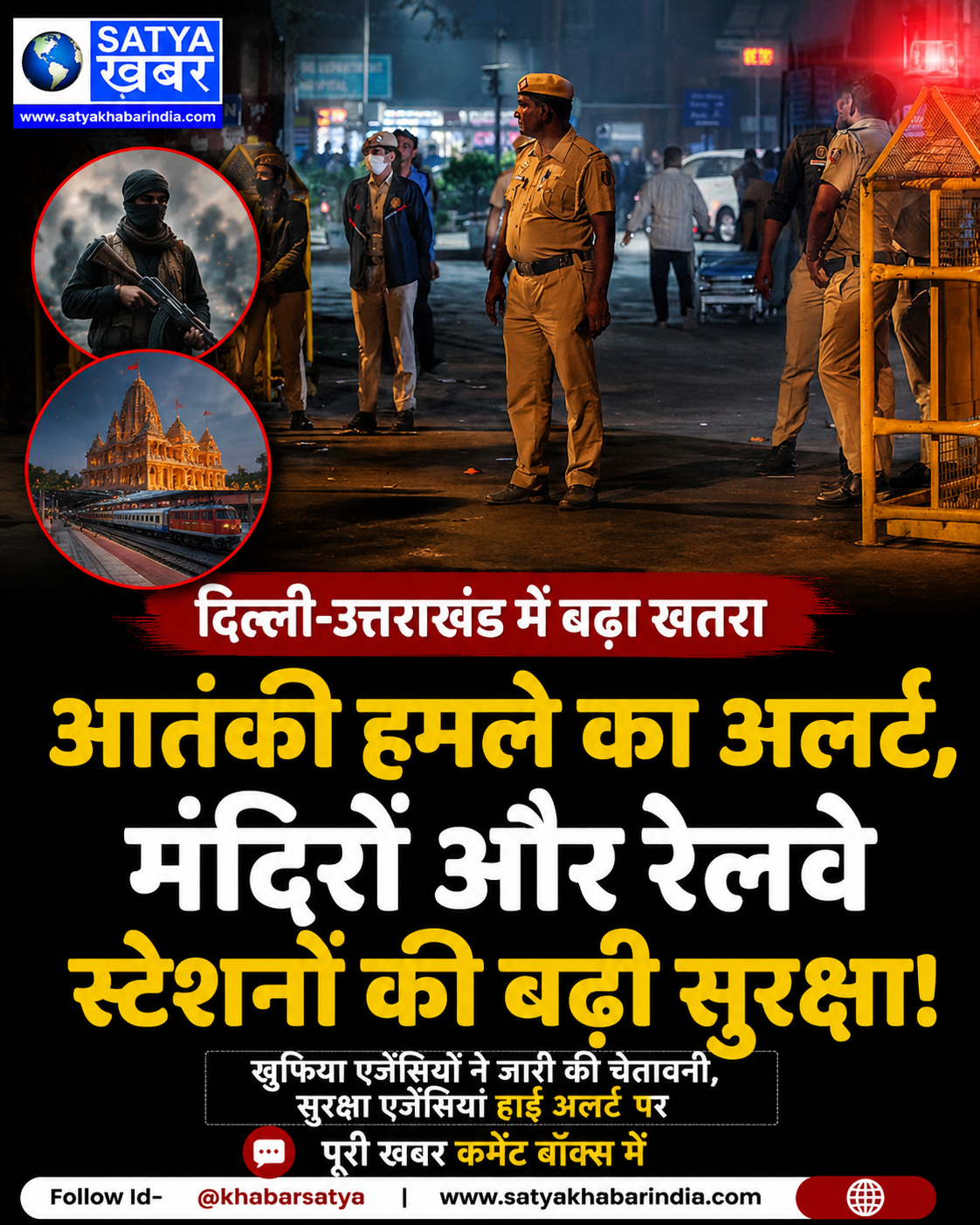दिल्ली-उत्तराखंड में आतंकी हमले का अलर्ट, मंदिरों और रेलवे स्टेशनों की बढ़ी सुरक्षा