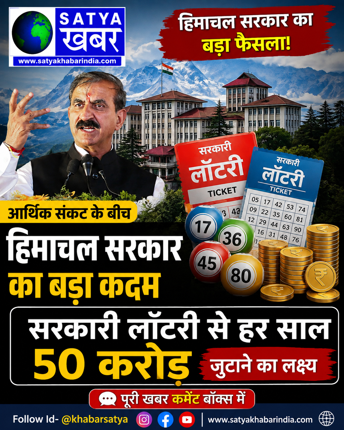 आर्थिक संकट के बीच हिमाचल सरकार का बड़ा कदम, सरकारी लॉटरी से हर साल 50 करोड़ जुटाने का लक्ष्य