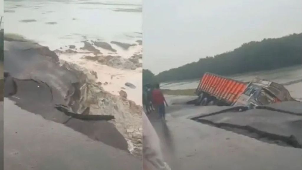 ओडिशा में भारी बारिश के बीच NH-53 धंसा, नया बना हिस्सा बैठने से तीन ट्रक पलटे, यातायात पर असर पड़ा